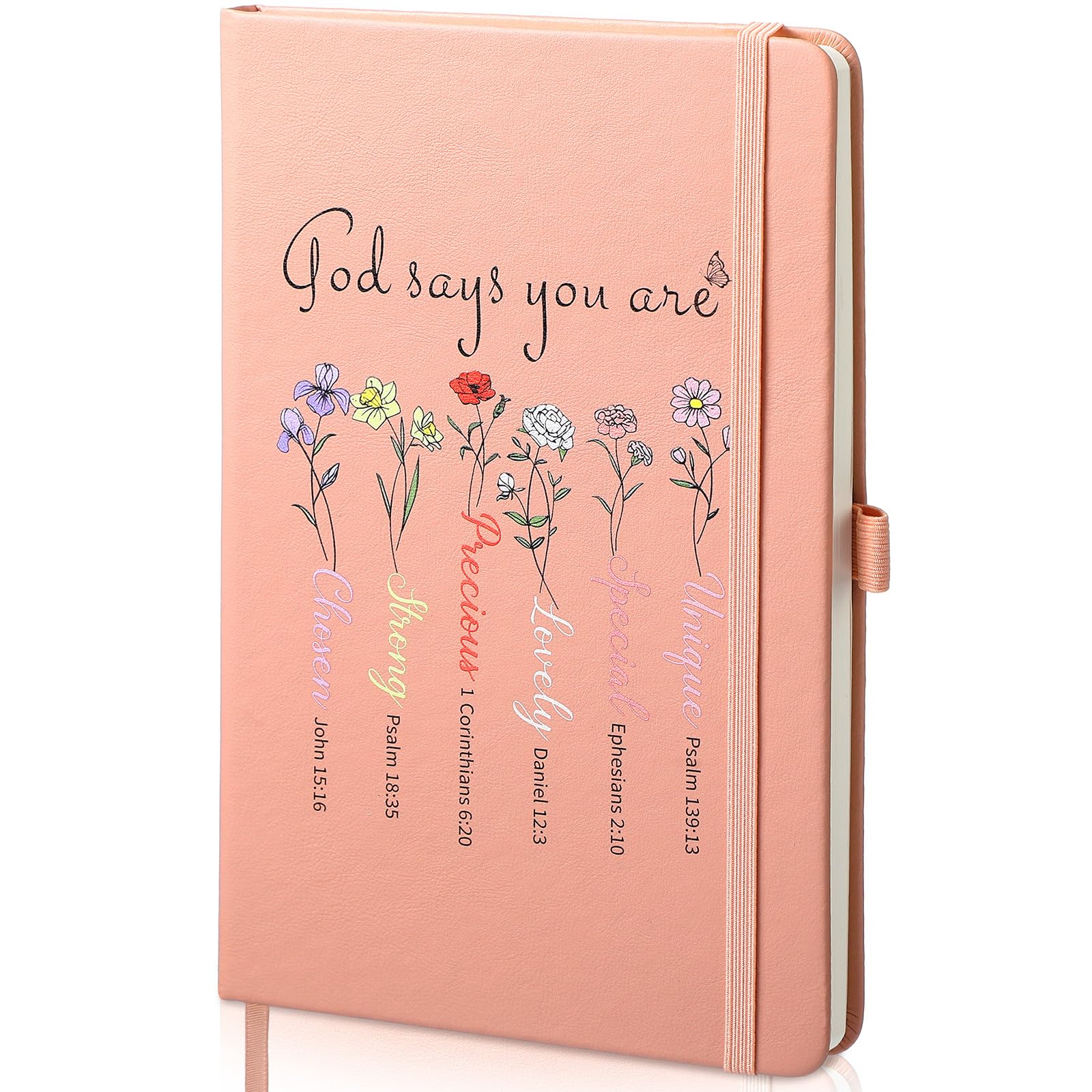 Fullhawl Christian God Says You Are Journal PU Leather Religious Prayer Journal Bible Verse Prayer Notebook with Ribbon Bookmark for Women Christian
