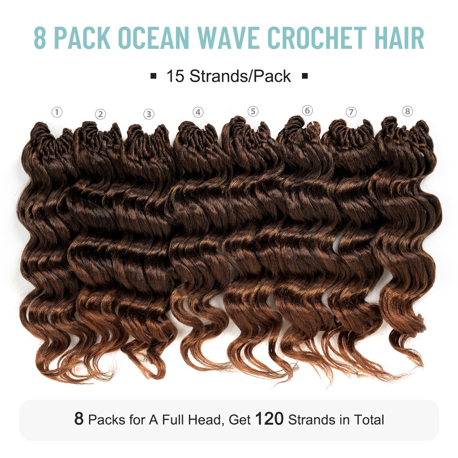 Amazon.com : ToyoTree Ocean Wave Crochet Hair - 9 Inch 8  display picture 1
