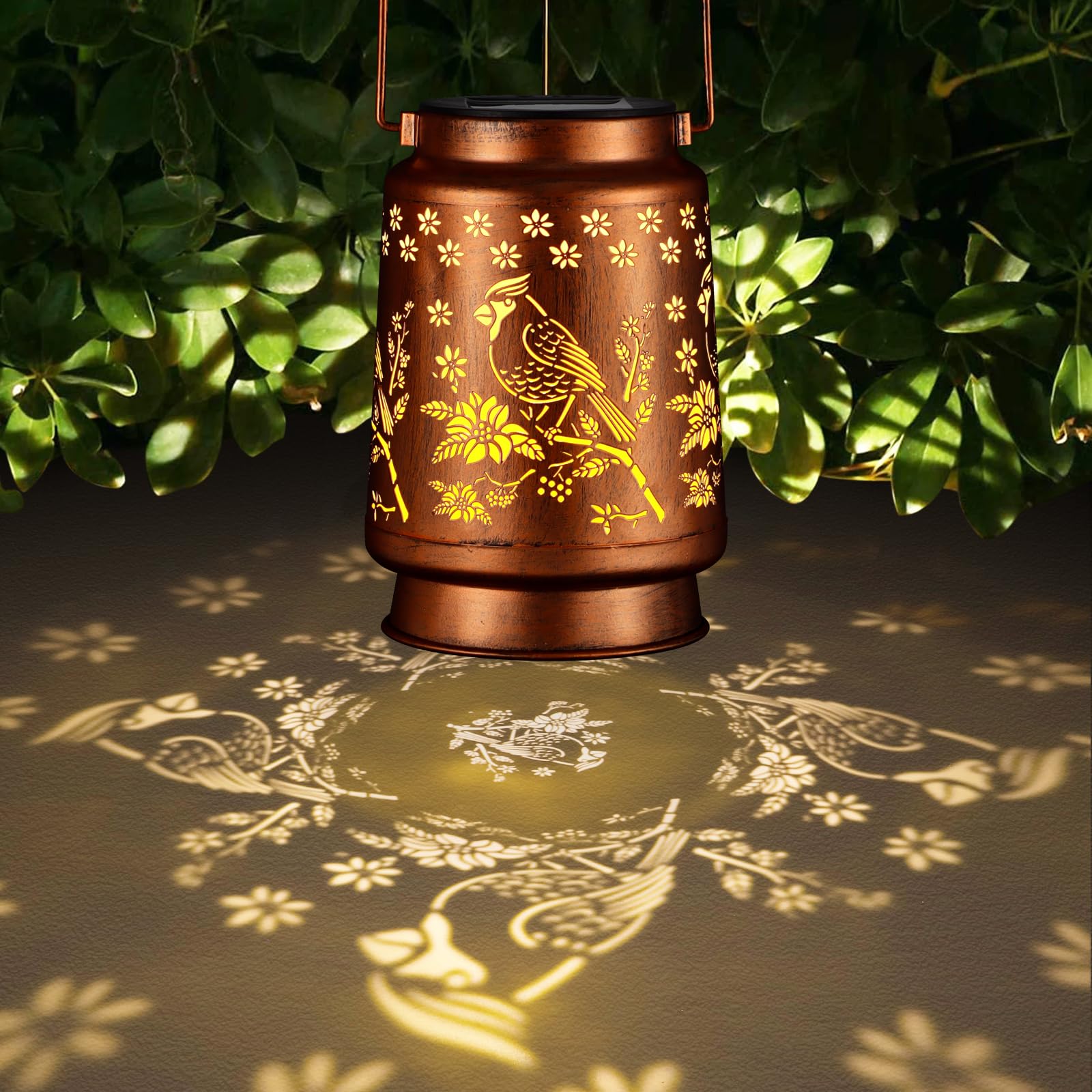 Condition photo showing Brand New for Cardinal Solar Lanterns Outdoor Waterproof Garden Decor Suitable for Birthday Gifts for Women Mom Grandma Metal Hanging Solar Lights for Outside LED Lantern for Yard Patio Lawn Pathway Landscape