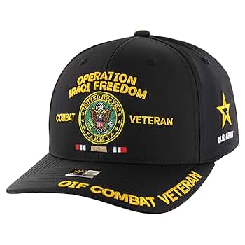 【ae】US ARMY PRISONER CAP JM Warriors Operation Iraqi Freedom Veteran Hat for Men