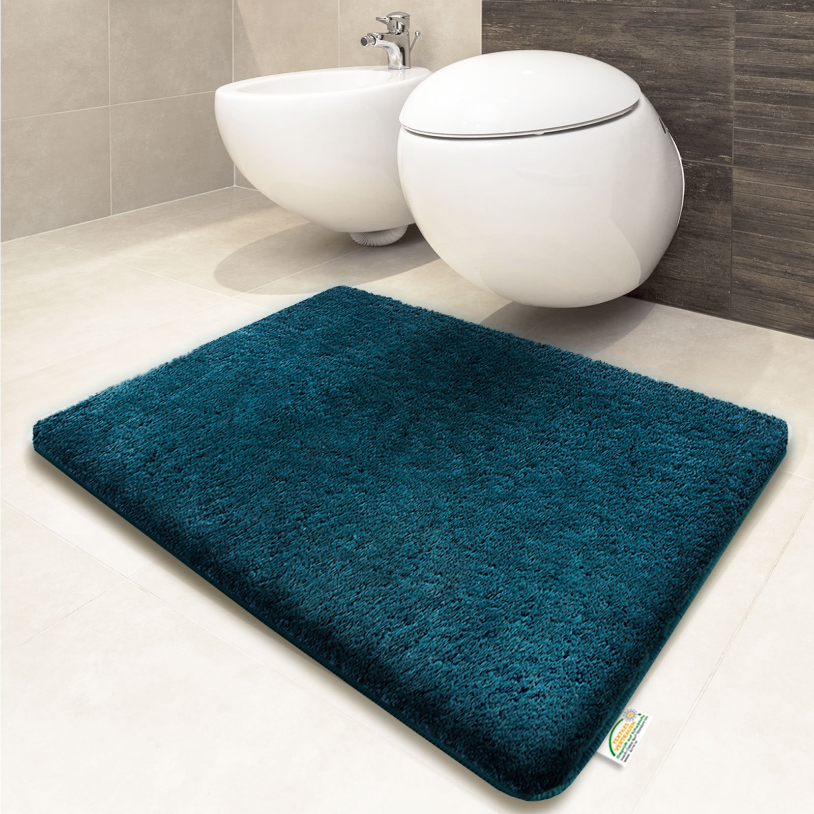Tappeto Da Bagno Turchese In Microfibra – Certificato Oeko-Tex 100 – 50x60 Cm – Morbido, Lavabile, Antiscivolo - 5