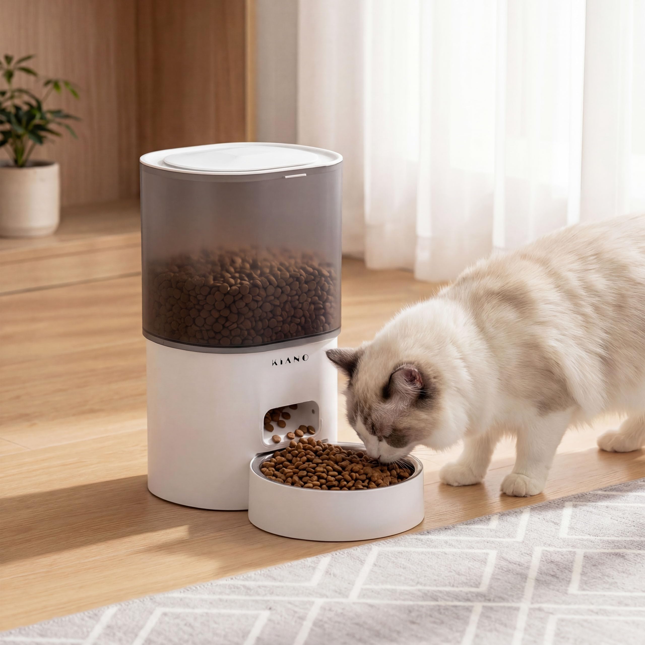 Kiano Astra - Distributore automatico di crocchette da 3 l, per gatti e cani piccoli, fino a 10 pasti al giorno, app smart life, programmazione porzioni, registrazione vocale