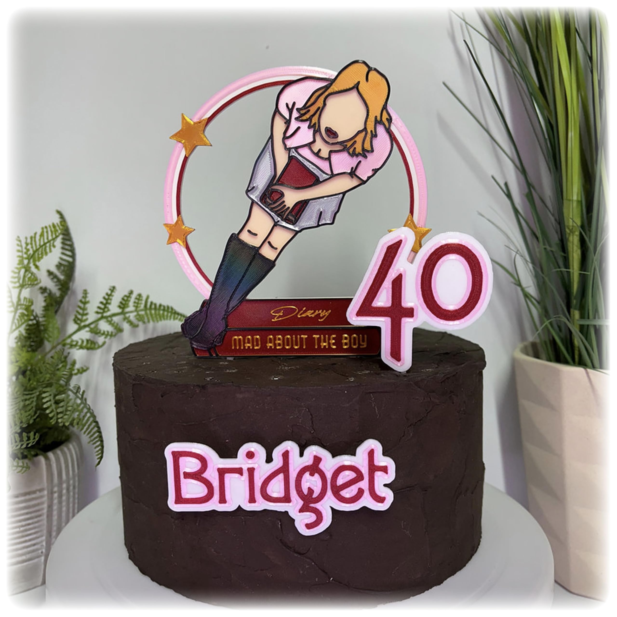 Personalised Birthday Cake Topper Kit, 18 cm, Bridget Design with Stars, Customisable Name and Age (Style 2 Kit)