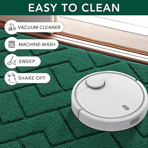 Miniatura 162 de hicorfe - Tapete para interiores, para puerta delantera o trasera, parte trasera de goma, antideslizante, absorbente, resistente a la suciedad, Café