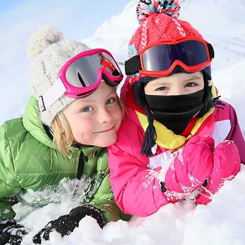Miniatura 7 de Pasamontañas para niños a prueba de viento, máscara de esquí, capucha, máscara facial, calentador de cuello para clima frío, gorro de invierno para