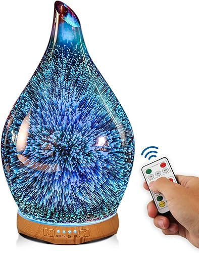 Porseme Difusor de aceite esencial de 9.5 fl oz, humidificador ultrasónico de aroma con control remoto, sin BPA, apagado automático, ajuste de