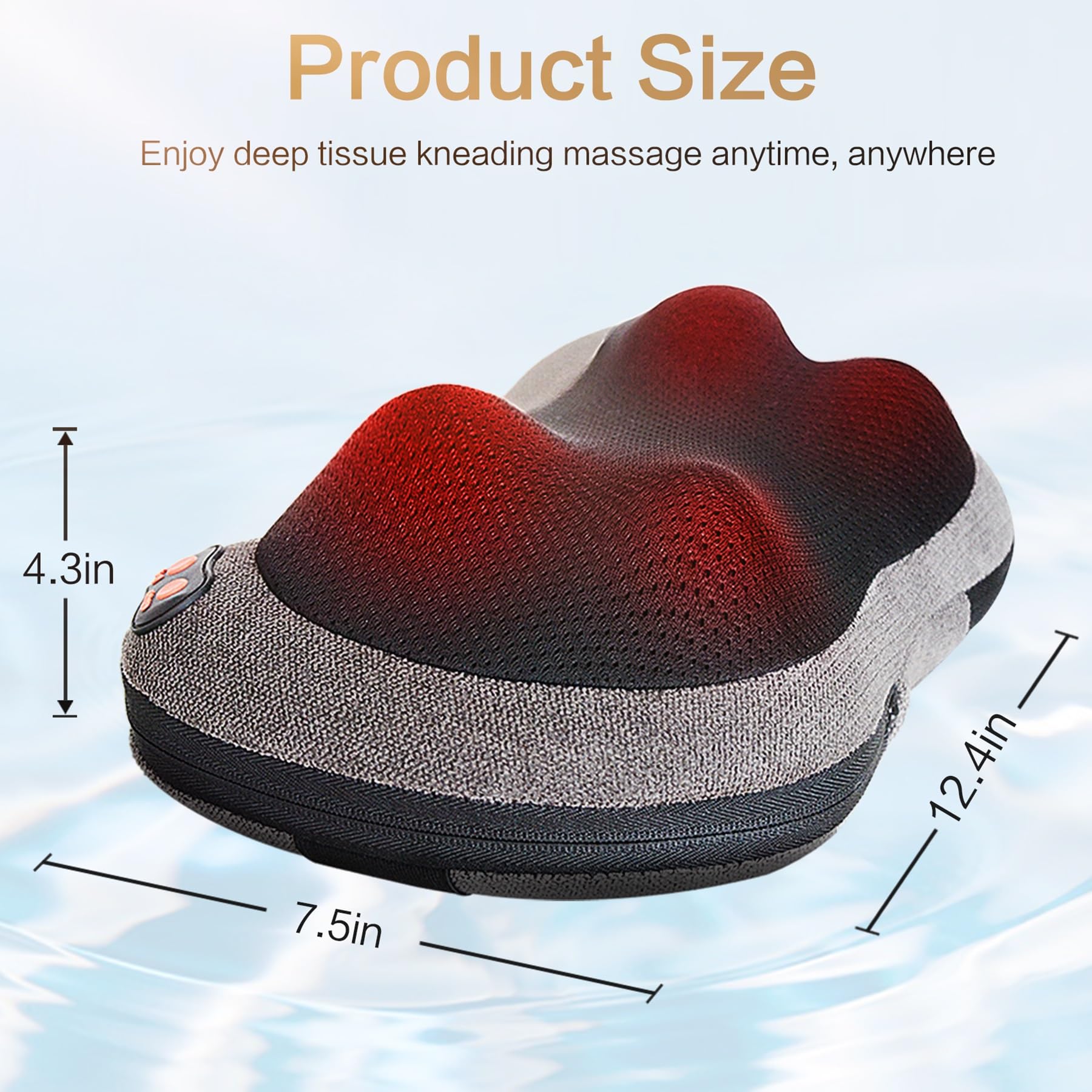 Papillon Masajeador de espalda con calor, masajeador de cuello Shiatsu con amasamiento de tejido profundo, almohada de masaje eléctrica para hombros, piernas, pies, alivio del dolor muscular corporal
