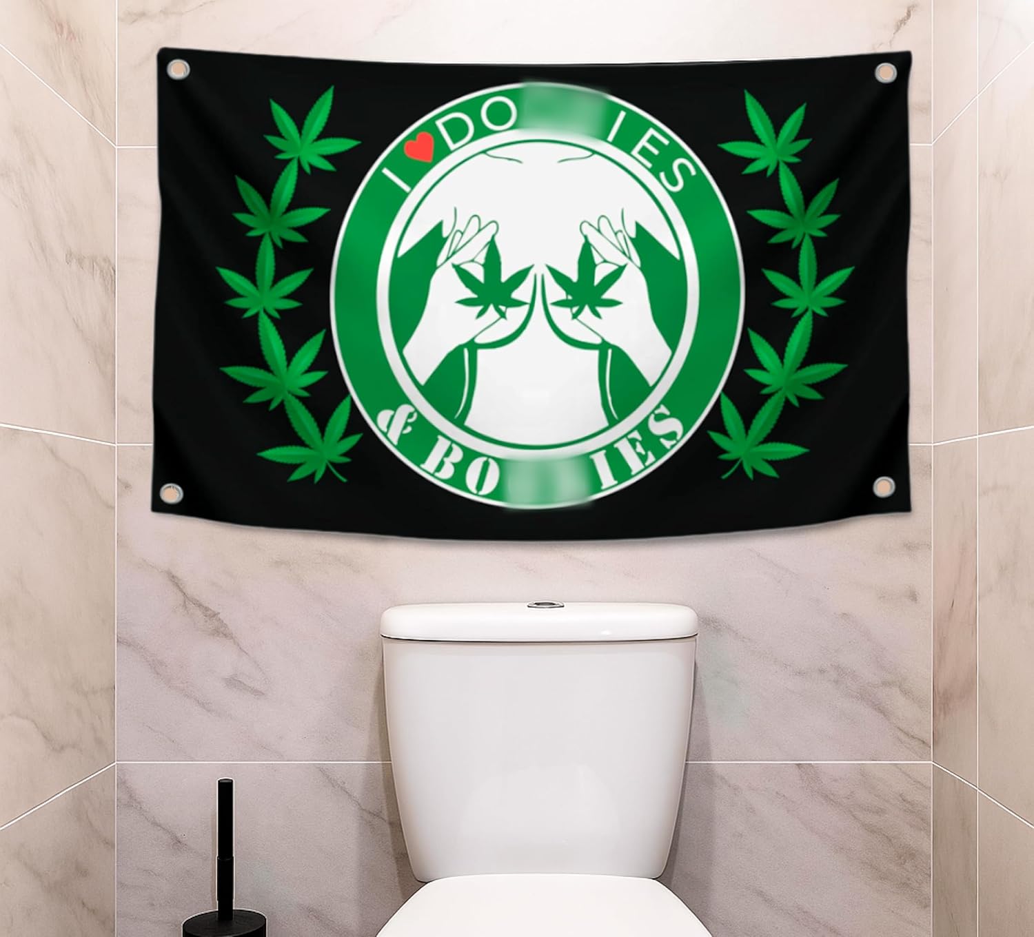 3x5 Feet I Love Doobiess And Boobies Single Sided Flag with 4 Grommets - Cool Funny Flags For Room Guys - Funny Polyester Tapestry Cool Wall Flags for Decor College Dorm Room Guys - Man Cave Frat Flag - Image 6