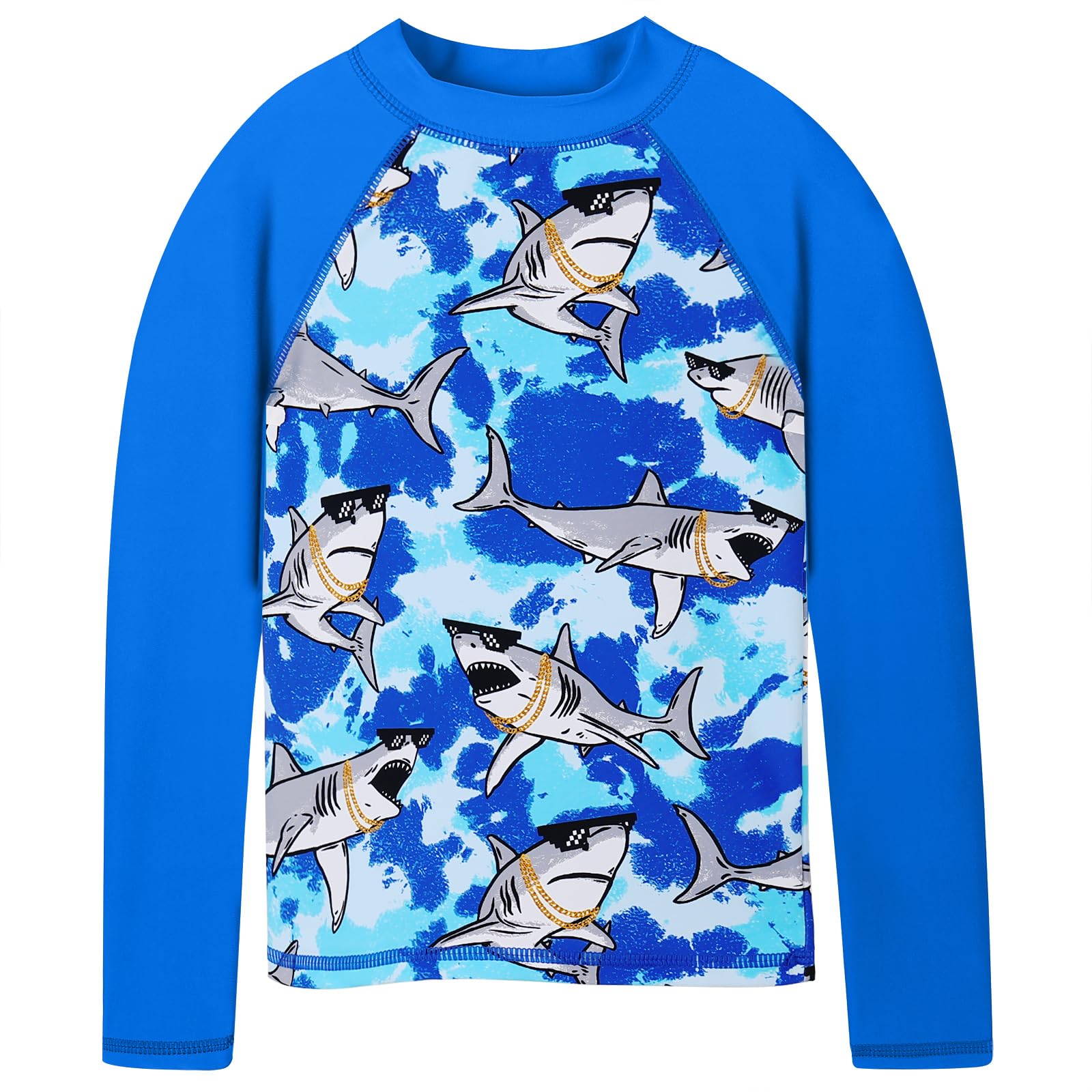 TFJH E Girls &amp; Boys Long Sleeve Rashgurad Swimsuit UPF 50+ Kids Swimwear Sunsuits
