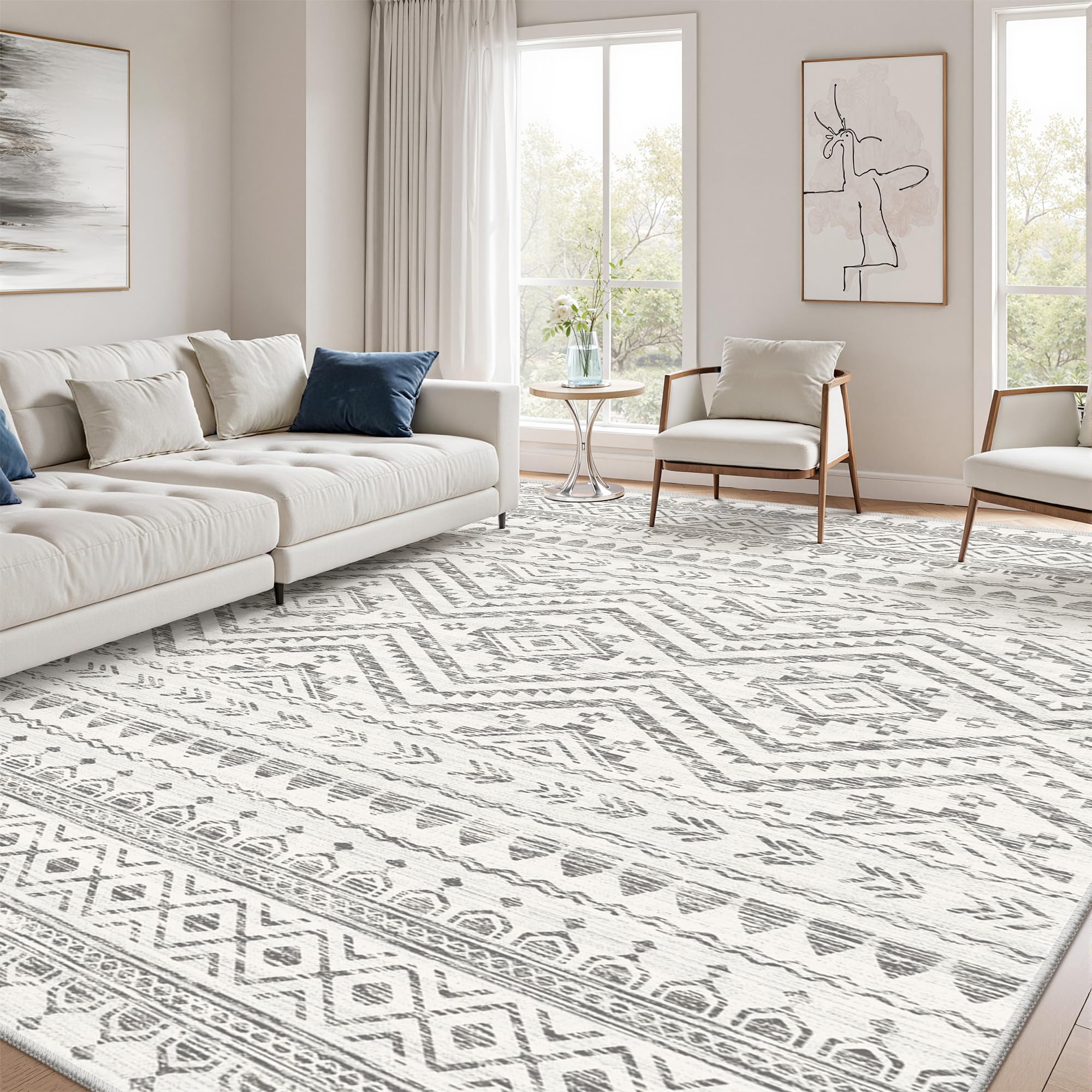 Moroccan-Inspired Washable Area Rug, 8x10