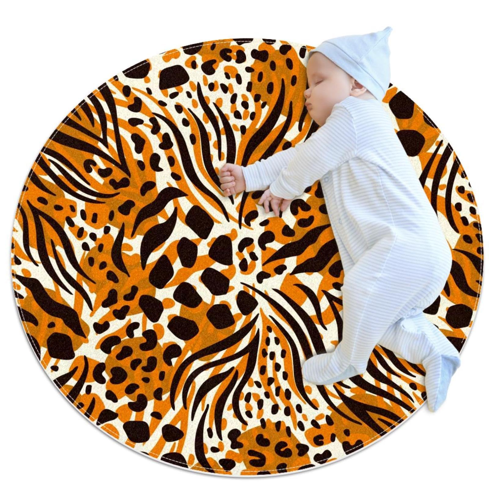 Tapis de salle de bain antidérapant rond 1m pour chambre d'enfant sécurité