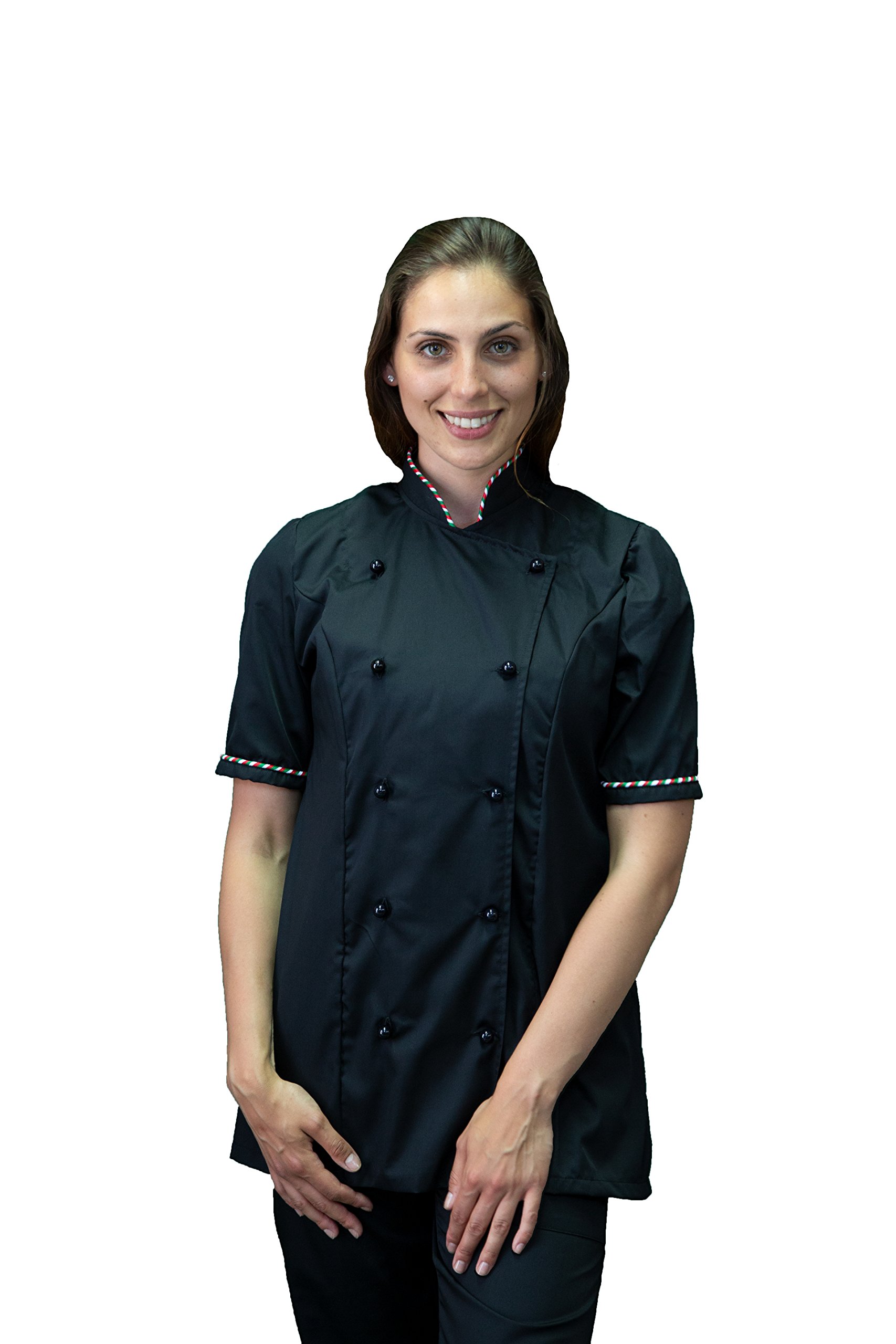 Maglia Donna Ricamo Vari Colori 3 Pezzi Giacca Pantaloni e Grembiule per Cucina Ristorante Made in Italy