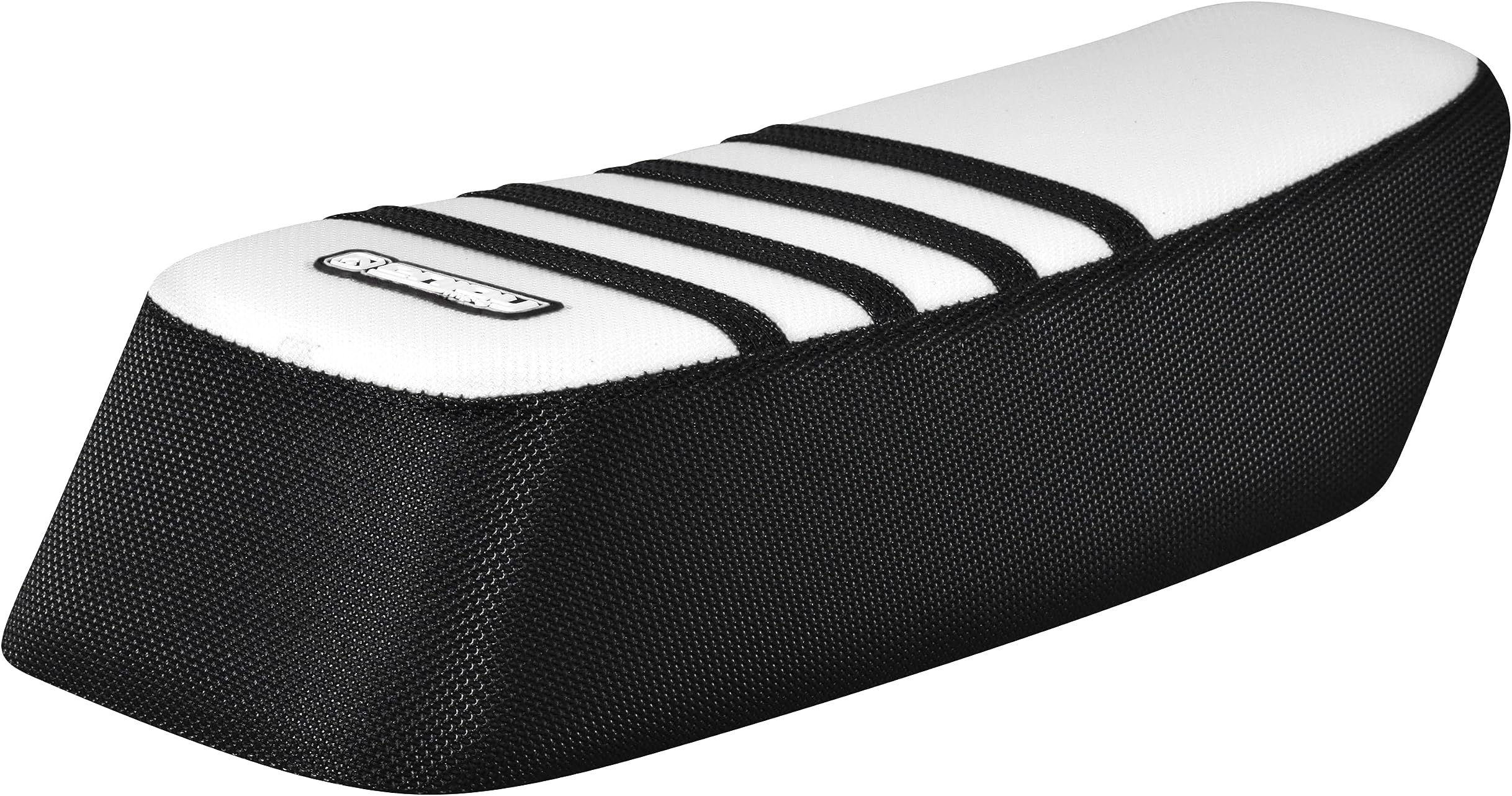 Enjoy Mfg Seat Cover - Compatible with Onyx RCR - CTY2 E-Bike - Black W/Ribs #392 (Black Sides/White TOP/Black Ribs)