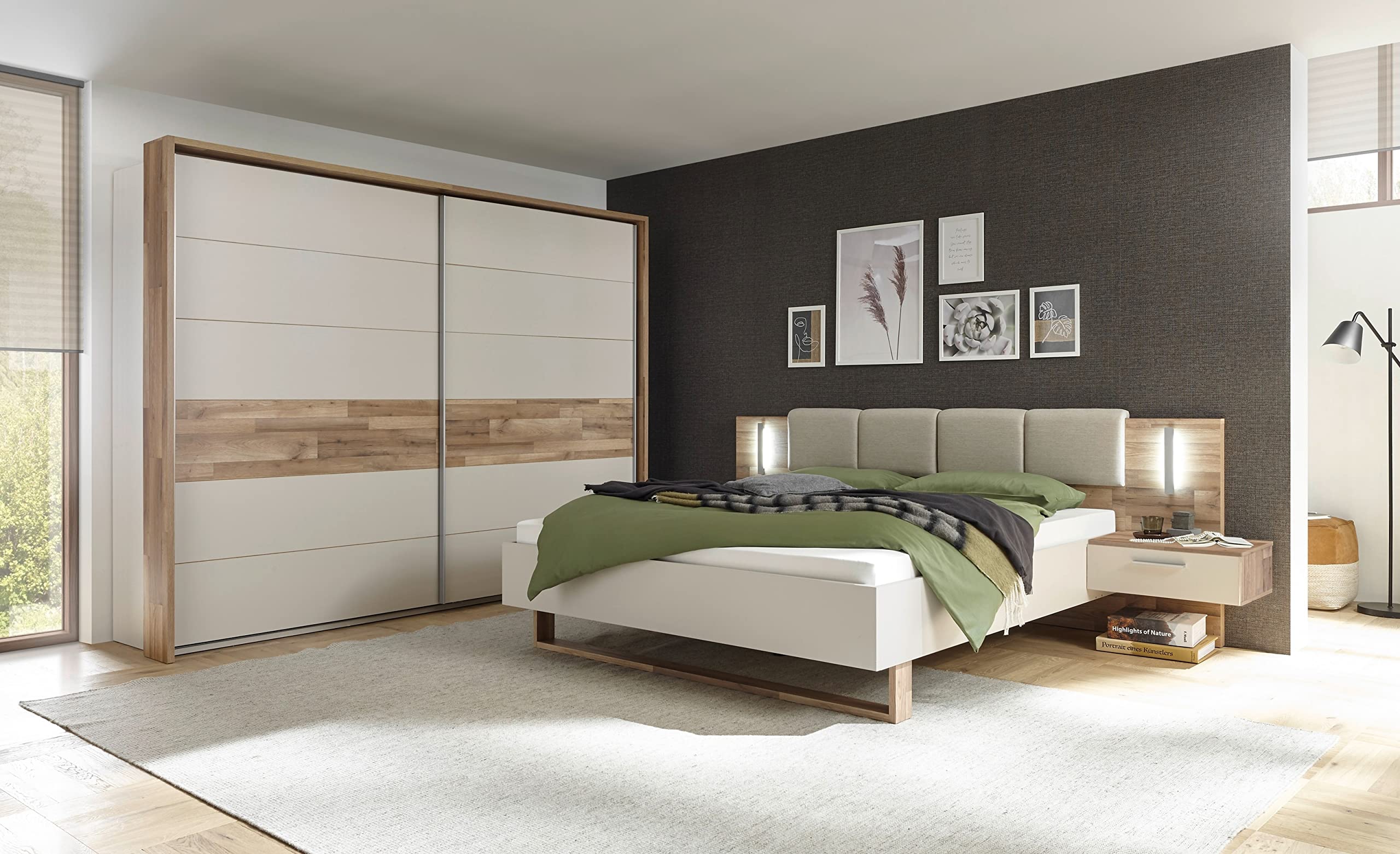 möbelando Schlafzimmer Komplettset Schlafzimmerprogramm Schlafmöbel Carlynn I (2-teilig)