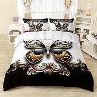 Vista 8 de AILONEN Juego de funda de edredón de rosas rojas tamaño Queen, juego de ropa de cama 3D con rosas rojas aceitadas para niñas, funda de edredón