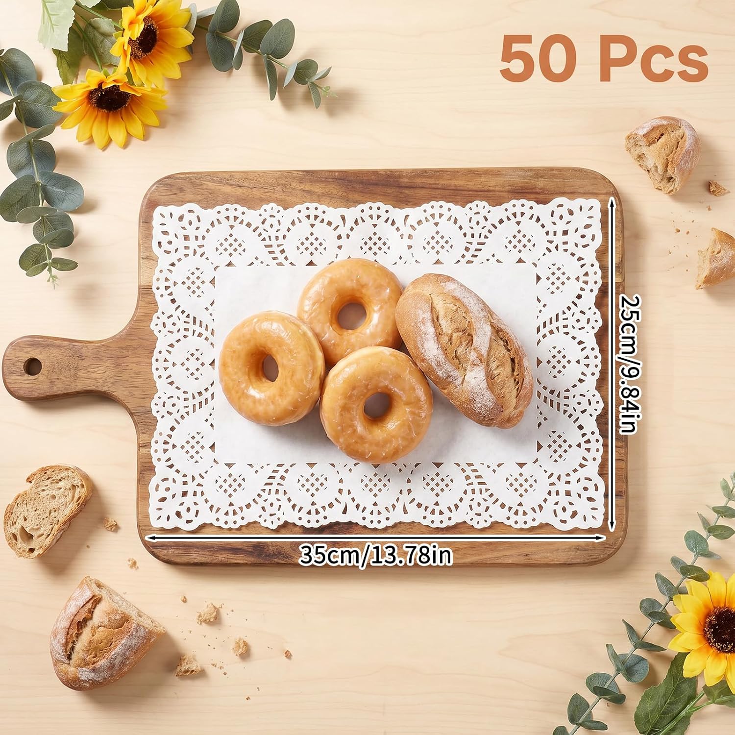 50 Pcs Paper Doilies, 13.8 X 9.8 Inch