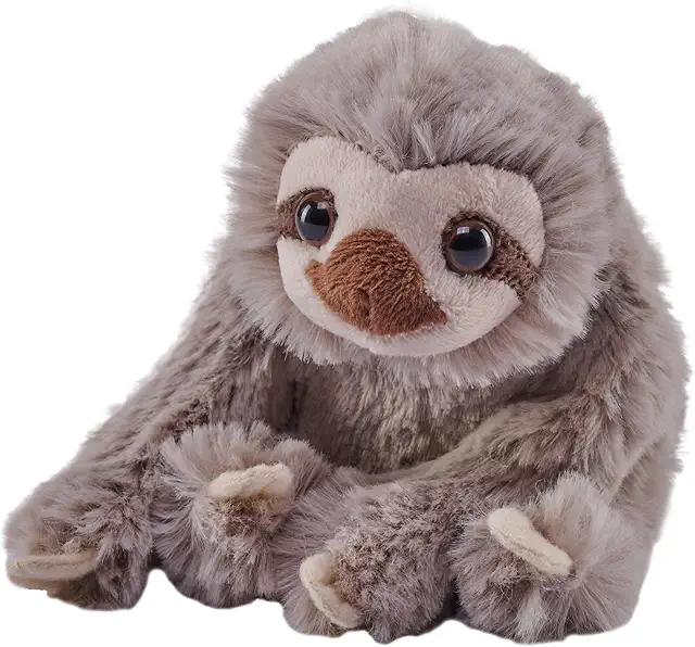 Wild Republic Pocketkins Eco Faultier Plüschtier, 12 cm, aus recycelten Materialien