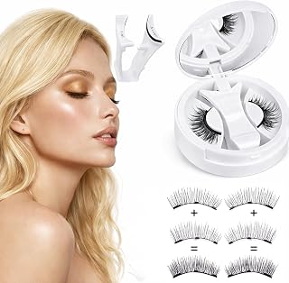 Magnetic Eyelashes with Applicator, Reusable Glue-Free Wispy False Lashes, Natural Look, Easy Application and Removal, Waterproof