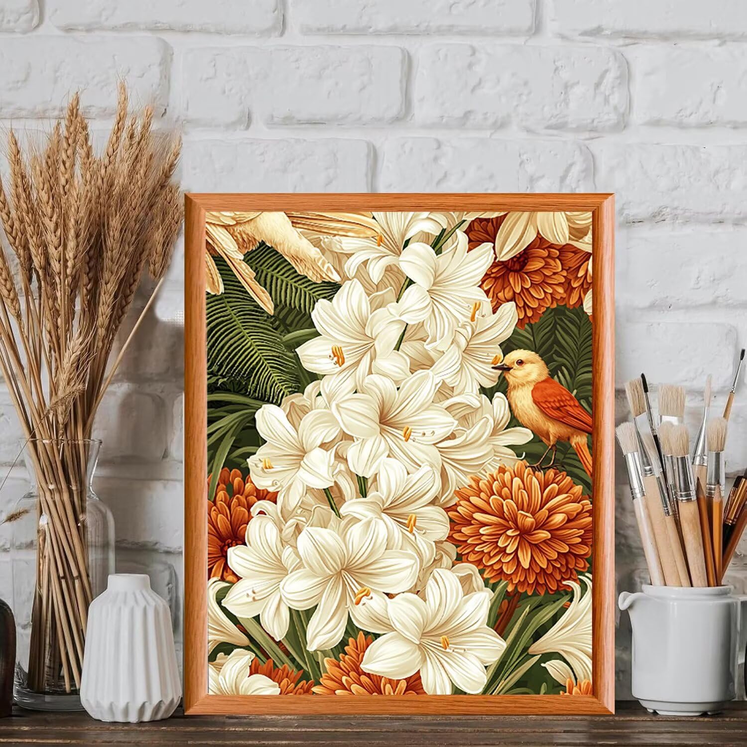WEISHIWE Malowanie według liczb dorosłych, ptaków i kwiatów, 70x90cm q-705