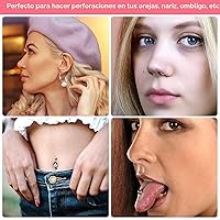 Vista 7 de Kit Profesional de Pistola para Perforación de Orejas, Pistola de Perforación Reutilizable con Aretes de Acero Inoxidable para Perforación, Aretes