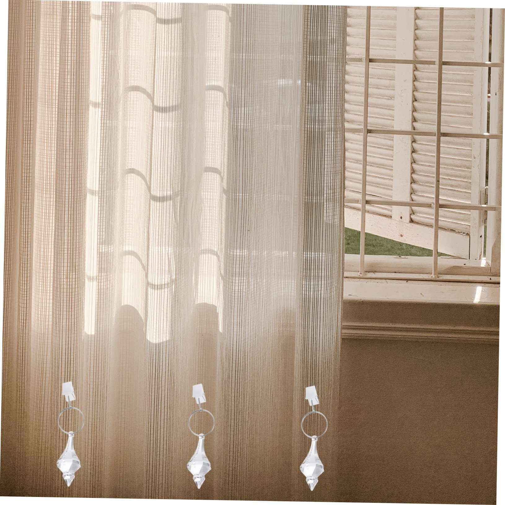 VOSAREA 20pièces Pendentifs De Rideaux Cristal Lot de Clips Décoratifs pour Rideaux De Poids De Table Accessoires Pratiques Et Élégants pour Maintenir Les Draperies Place