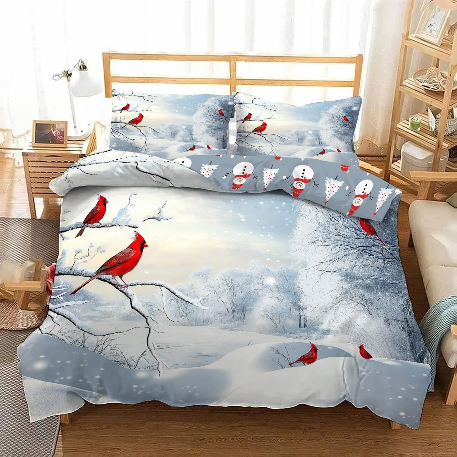 Parure housse de couette Noël 140x200 zippée pour changer de lit facilement sans effort