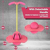 Vista 3 de Pogo Jumper con asa y bomba de bola, juguete de salto alto, tablero de truco, bola de rebote Pogo segura y divertida para niños, niñas y adultos