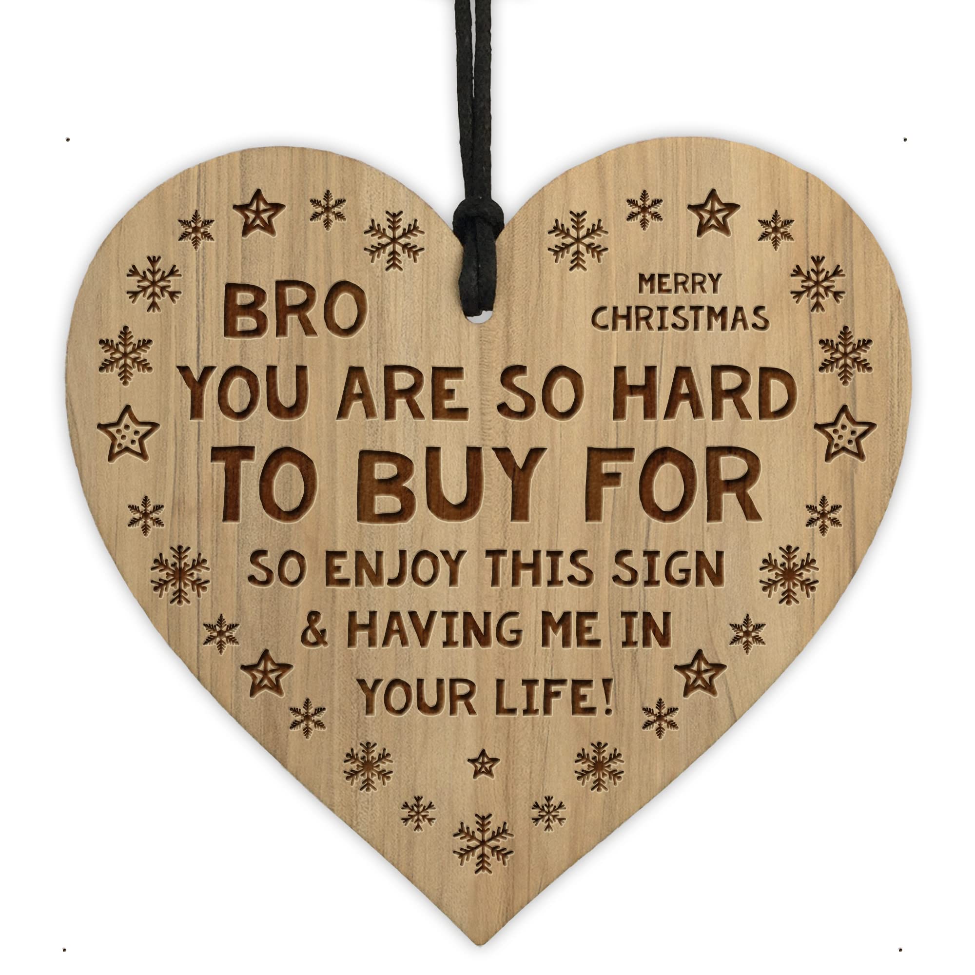 Red Ocean Funny Gift For Brother Christmas Engraved Wood Heart Joke Brother Gifts Keepsake