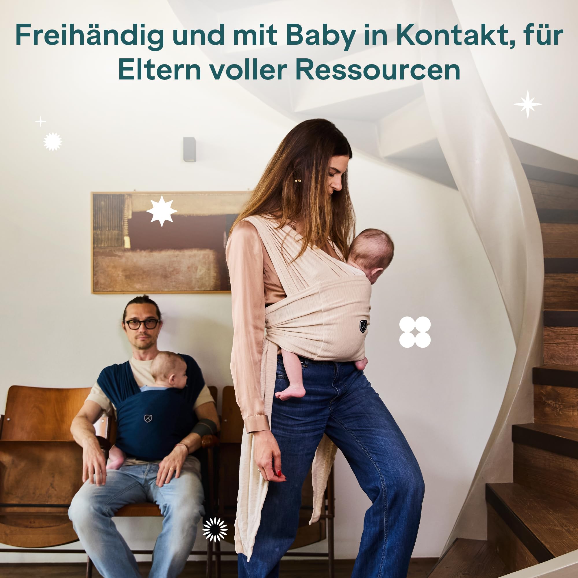 Koala Babycare Tragetuch Baby Neugeborene - Einfach Anzuziehen für Mütter und Väter - Babytrage Multi-Use Bis 9kg - Babytragetuch