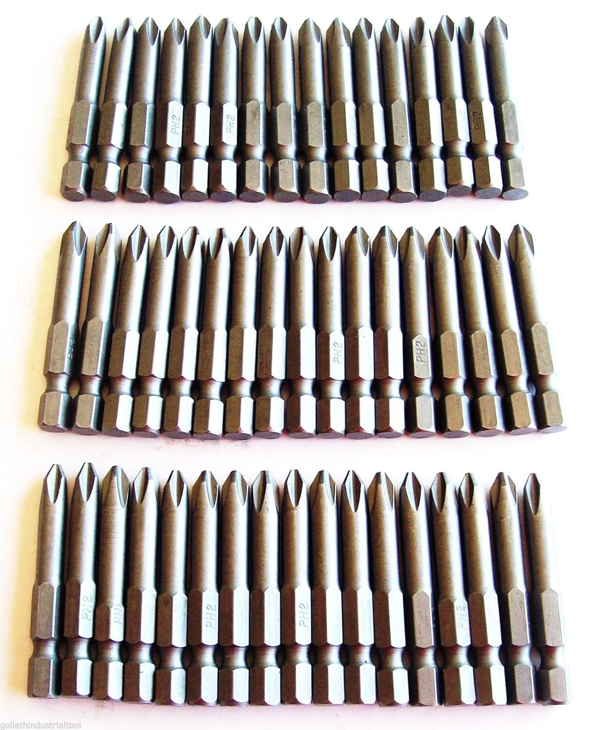 50 Goliath Industrial 2" Screw Bits #2 Phillips Magnetic Tips SB2P2 Driver
