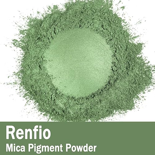 Miniatura 2 de Renfio Pigmento de polvo de mica de 3.53oz, tinte natural metálico de perlas minerales, tinte de resina epoxi brillante para pintar jabón, bombas de