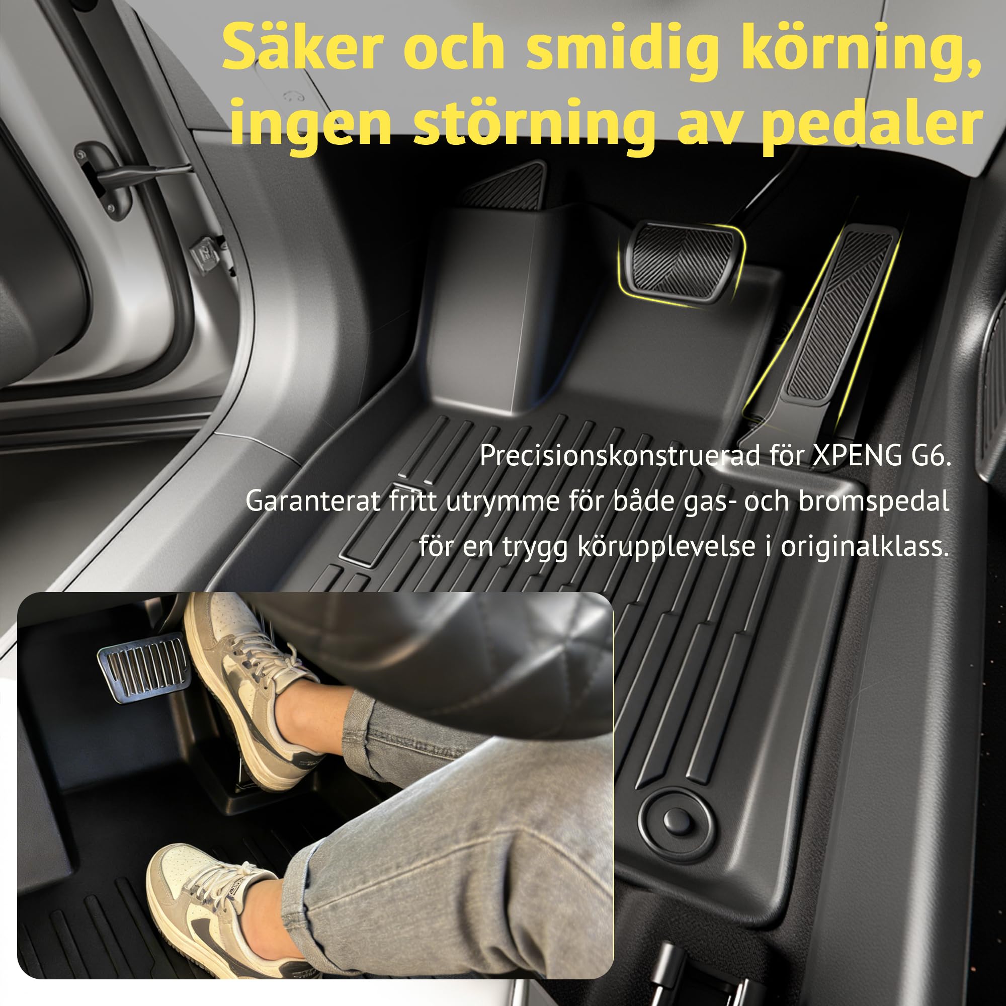 [Su misura per XPENG G6] FOXMOD Tappetini TPE Premium + Tappetino Bagagliaio per XPENG G6 2025 2026 – Vestibilità Perfetta, Inodore, Antiscivolo, Impermeabile, Ogni Stagione, Guida Sicura
