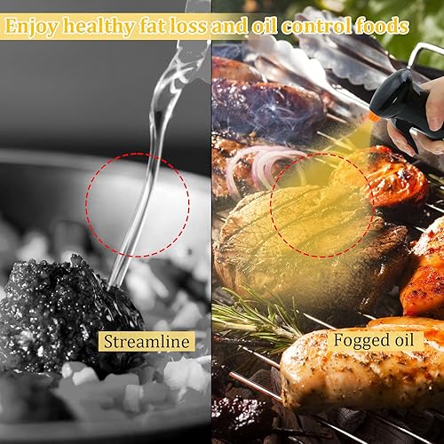 Miniatura 5 de Paquete de 2 rociadores de aceite de oliva para cocinar, dispensador de aceite de vidrio de 6.8 fl oz, rociadores de rociadores de aceite de grado