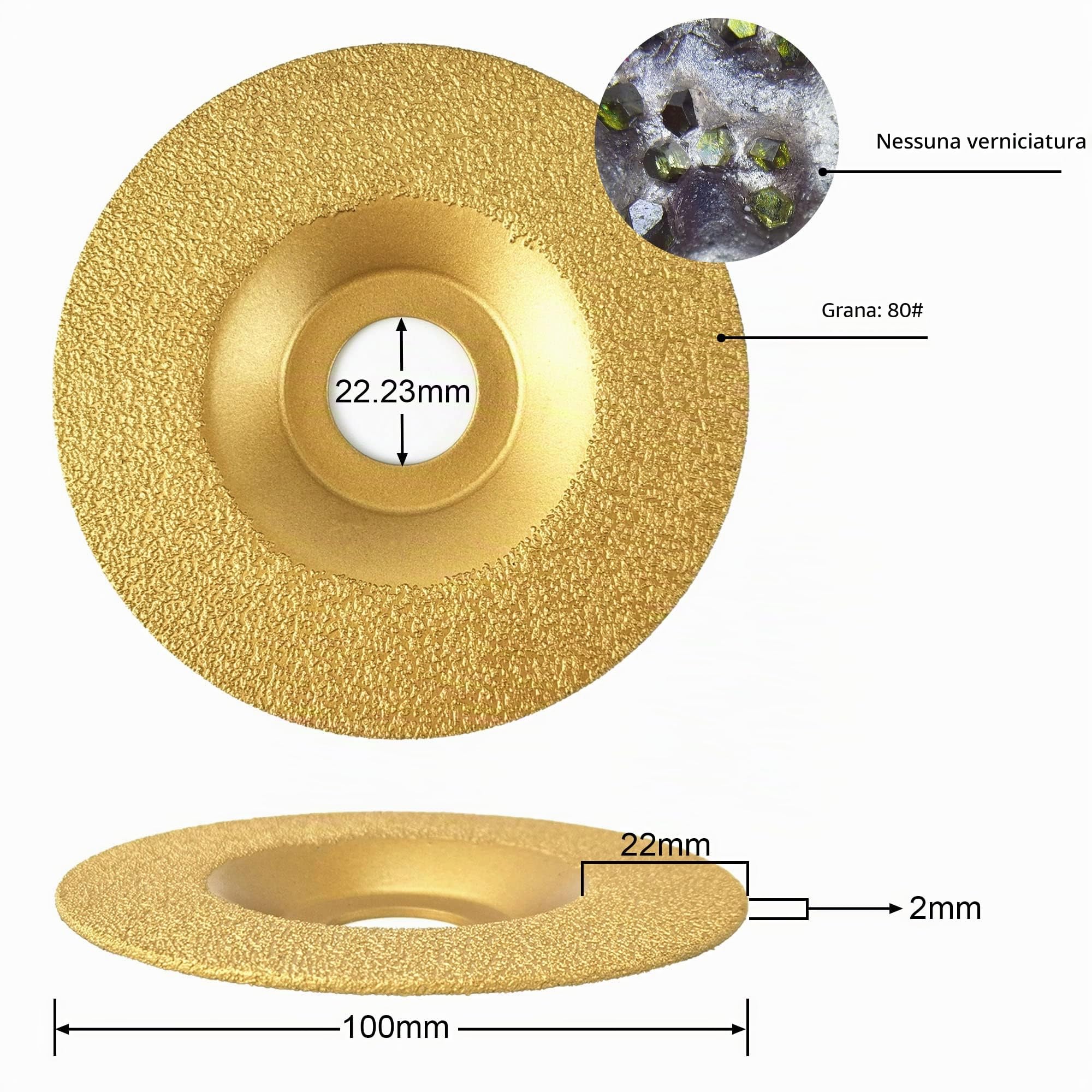 NBB Mola diamantata a tazza molatura su granito marmo ceramica piastrelle porcellana pietra muratura Metallo Vetro per macinazione a secco albero 22,23mm collegato a smerigliatrice angolare(Medio,1)