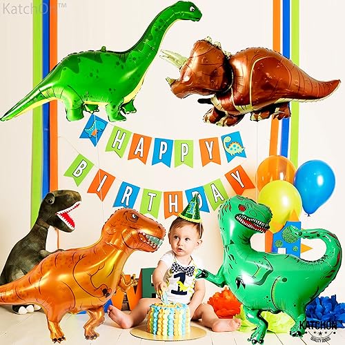 Miniatura 4 de KatchOn, Juego de globos gigantes de dinosaurio, paquete de 8, globos de dinosaurio para suministros de fiesta de cumpleaños, globos de dinosaurio