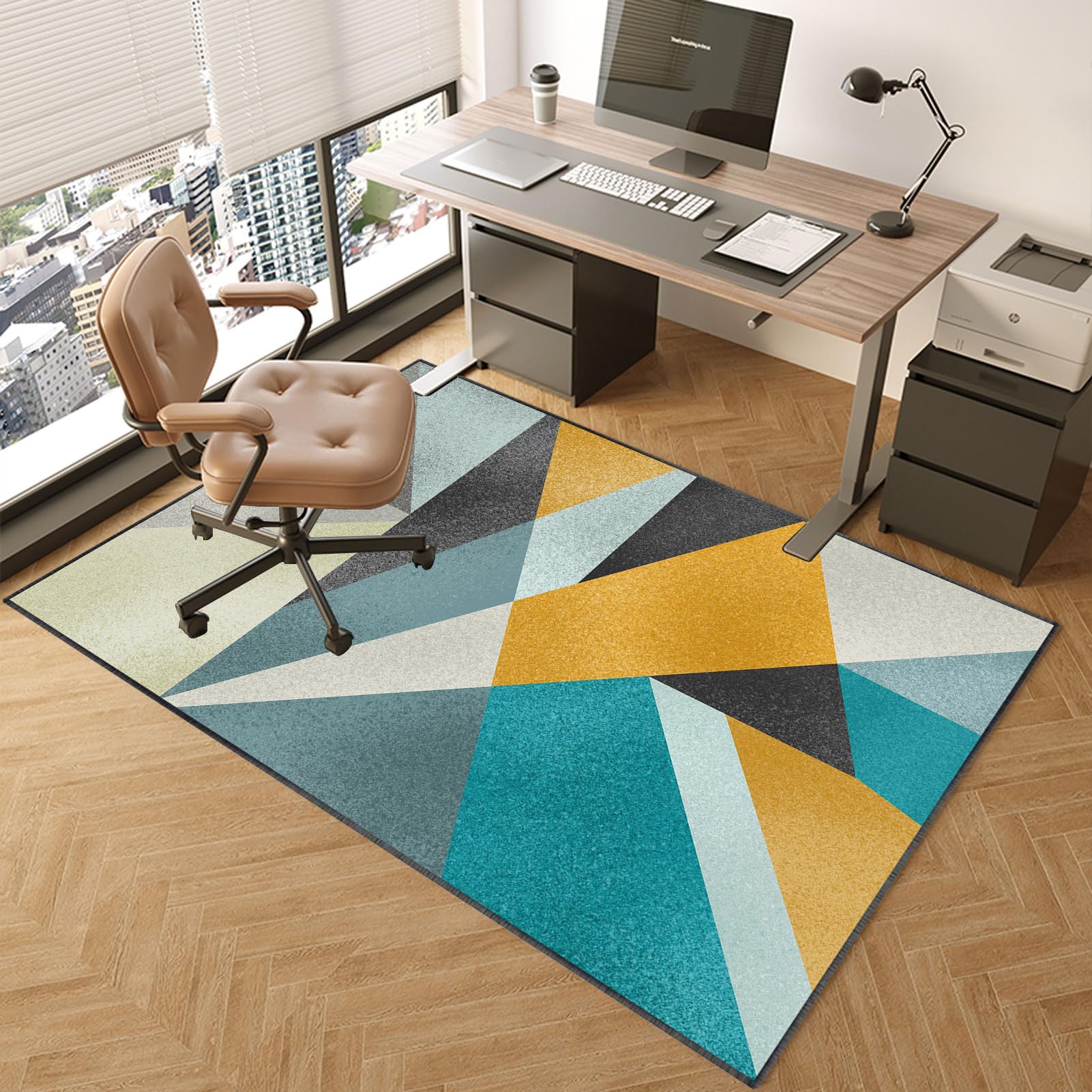TOYOCC Office Computer Gaming Chair Mat For Carpeted Floor 160 x 180 cm | Desk Chair Mats Hardwood Floors | Multi-Purpose Protector Chair Carpet For Home Office | Chairmats Protects Floors Mat Rug