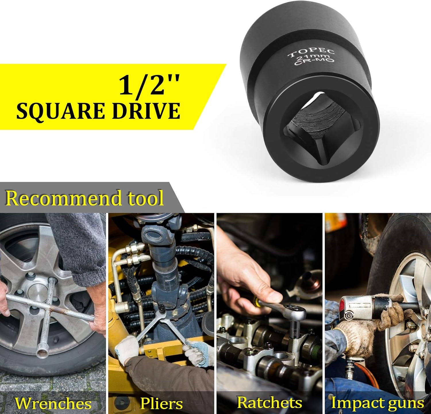 Buy Topec Twist Socket Set Lug Nut Remover Extractor Tool 5 Piece Metric Bolt and Lug Nut