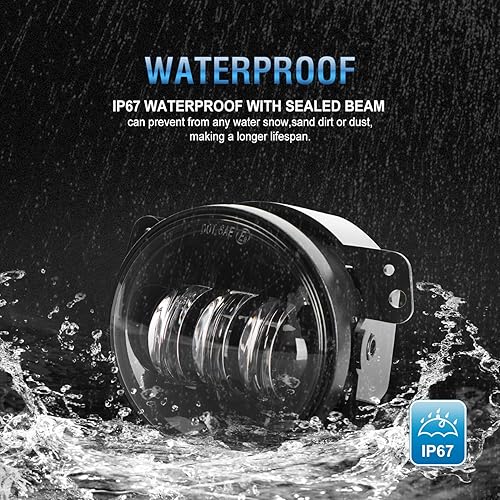 Miniatura 5 de LX-LIGHT Luz antiniebla LED de 4 pulgadas y 60 W con EMC compatible con Jeep Wrangler TJ LJ JK Dodge Journey luces de parachoques delantero (par)