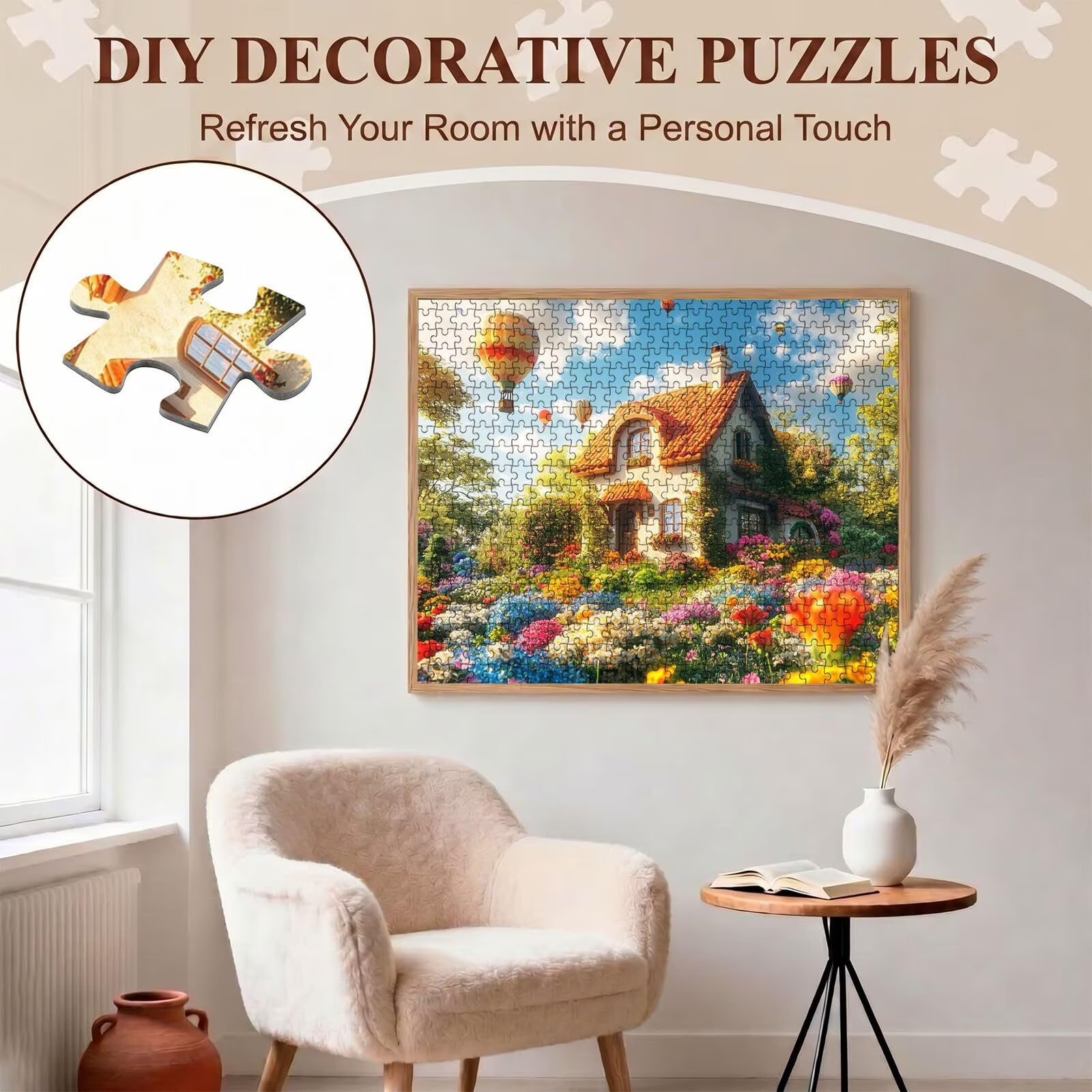 mongolfiera cabina Puzzle 1500 Pezzi per Adulti, Puzzle in Legno - Collezione Classica con Poster Incluso - Sfida di Concentrazione e Passatempo Antistress, Gioco per Famiglia, 87 x 57 cm f0-842