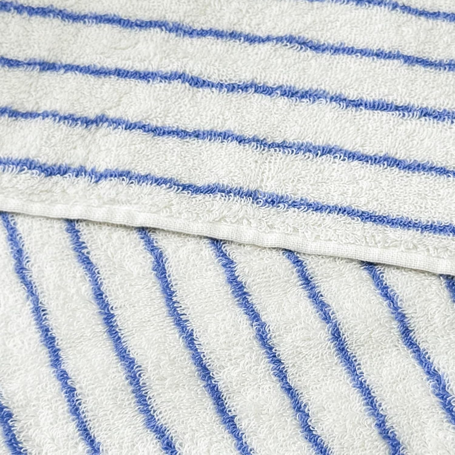 USTIDE Soft Hand Towels for Bathroom Set of 2, 100% Cotton Face Towels Absorbent Striped Hand Towel for Bath Spa Gym Blue White Girls Boys Hand Towel, 14 x 30 Inch