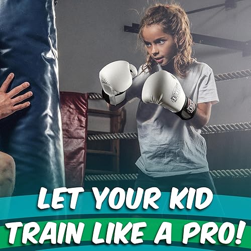 Miniatura 9 de Guantes de boxeo para niños, guantes de entrenamiento juvenil para kickboxing, artes marciales mixtas, guantes de bolsa pesada para principiantes,