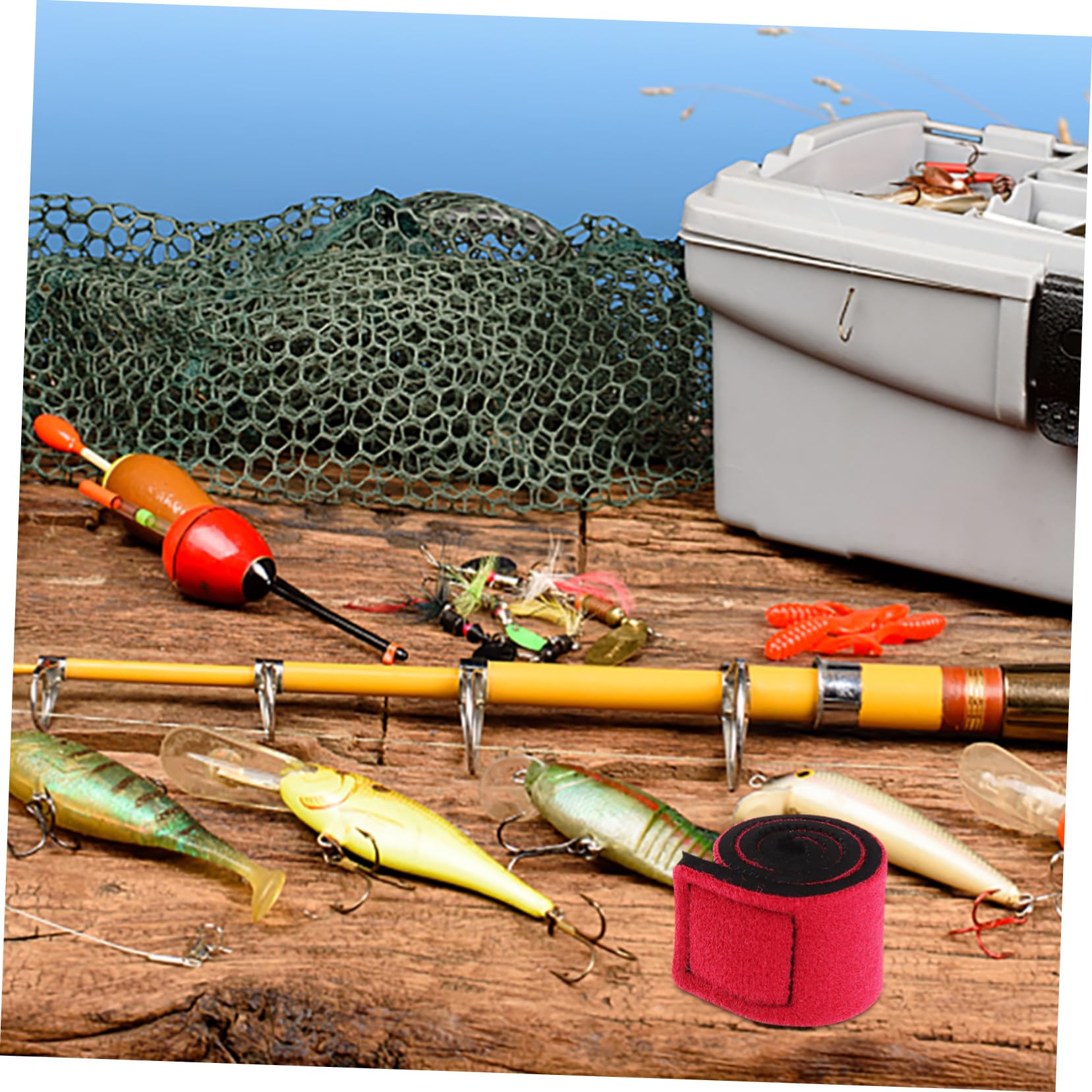 BESPORTBLE 5sets Fishing Rod Band Straps for Boats Rod Sleeve Pole Wraps Elastic Fishing Pole Carrier 6pcs*5