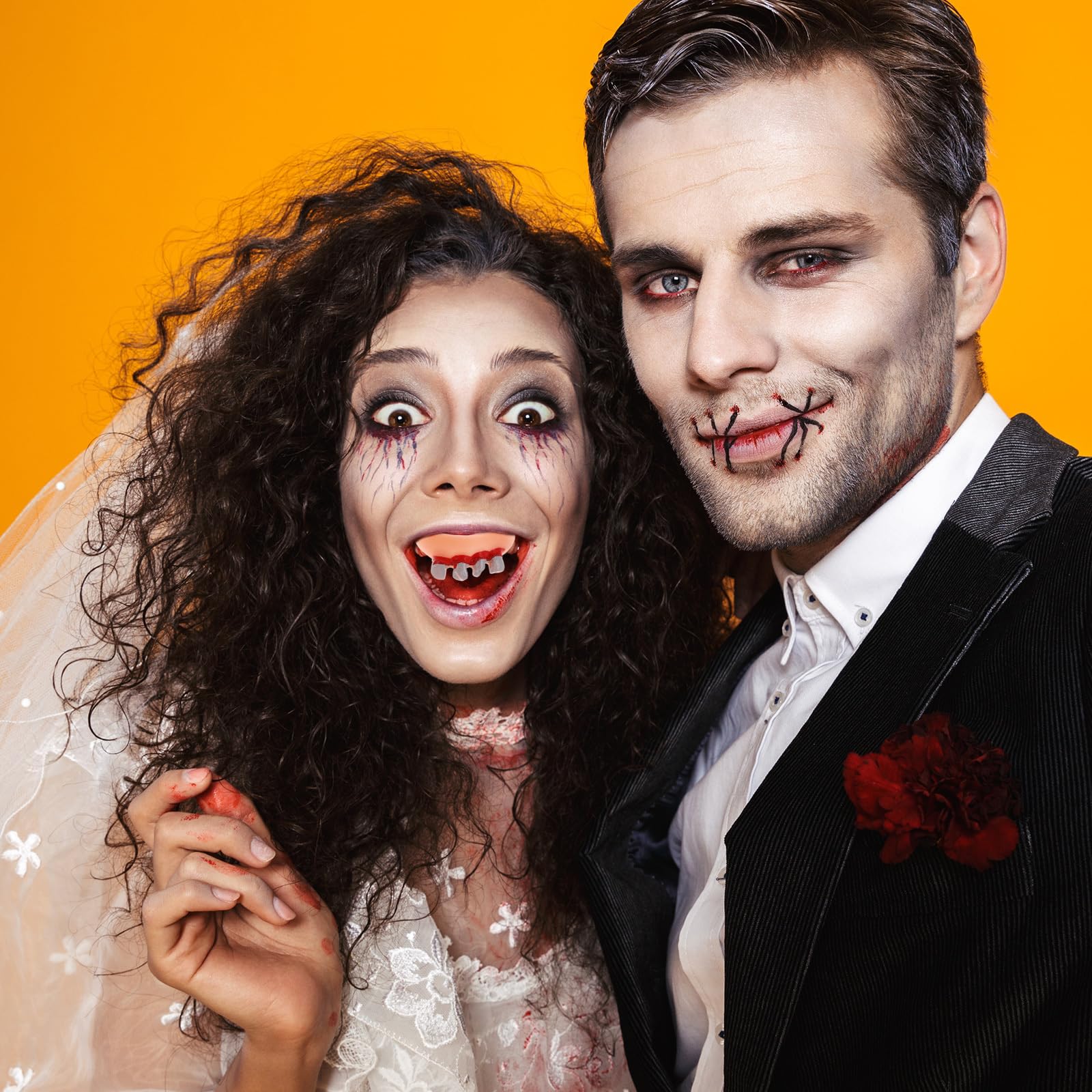 Set De 8 Dientes Falsos Divertidos Para Halloween – Dentaduras De PVC De Vampiro Y Monstruo, Accesorios De Broma Para Fiestas Y Cosplay