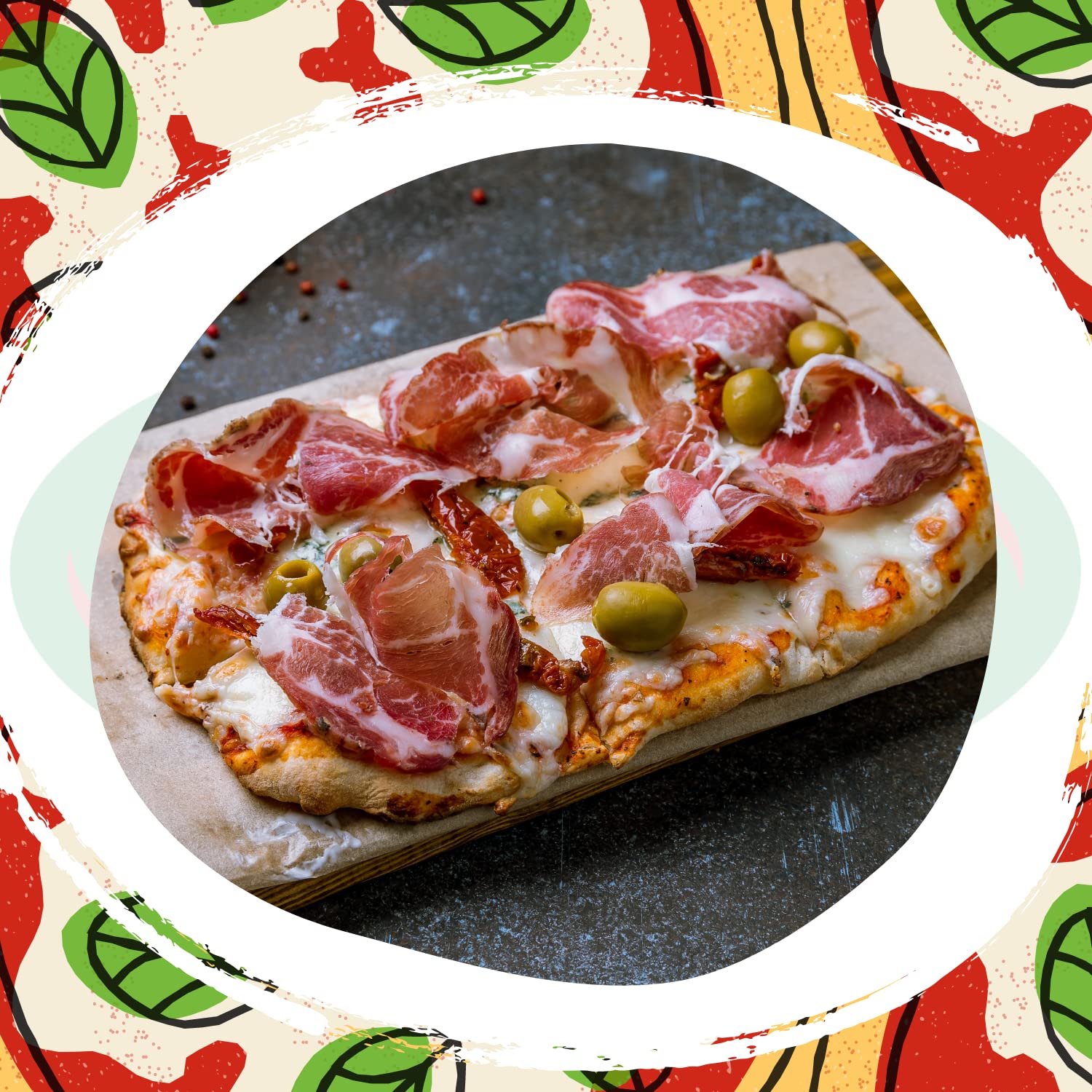 Valle del Crati Boîte de Pinsa avec 8 bases de Pinsa précuites et sauce tomate | Pinsa prêt en 5 minutes, Levain long, Produit en Calabre, 250g Artisan Pinsa Bases env.
