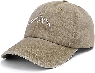 HeyCaps Baseball Cap Mens - Vintage Washed Dad Hat Peak Cap Adjustable Cotton