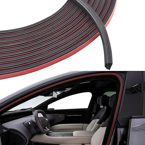 Tira de goma para puerta de automóvil de 16.4 pies con estructura mejorada de 3 capas a prueba de sonido, burlete de puerta de automóvil, burlete de