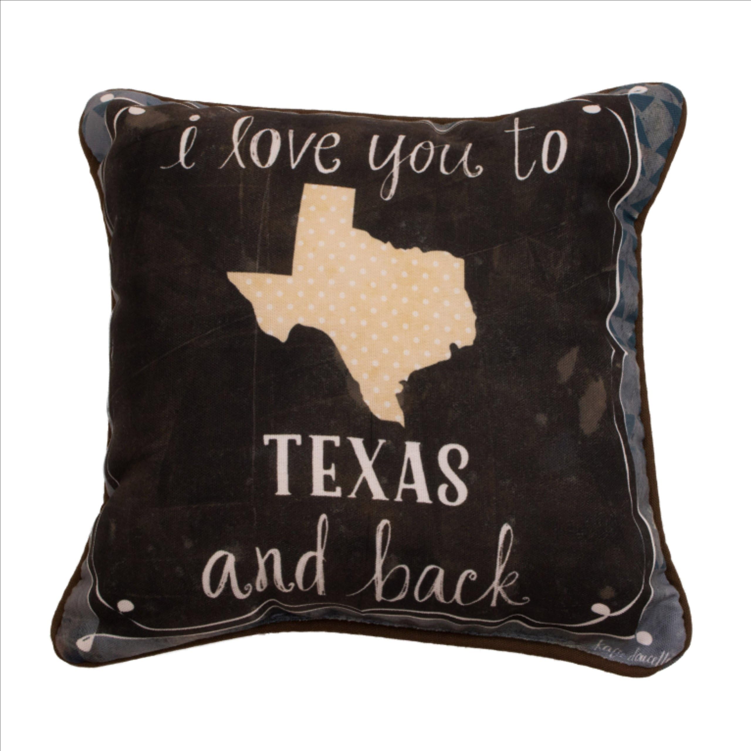 MW I Love You to Texas & Back Kd12 Dye Pillow 12.5X12.5