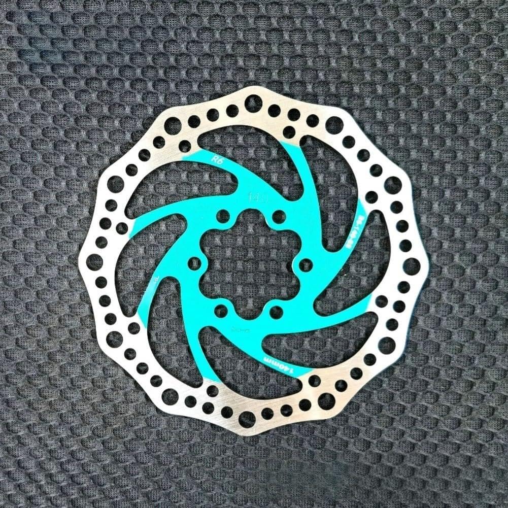 Colorful Mountain Bike Brake Disc R6 Hydraulic Rotors 140/160/180/203mm Metal Construction for Cycling Disc Brake Systems Easy Installation(Green 140mm)