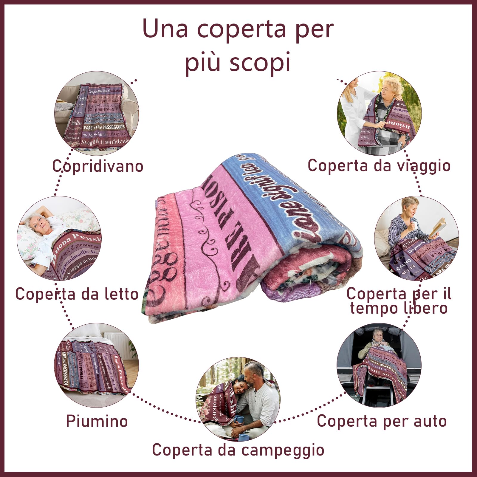 Regalo di Pensionamento, Coperta Pensionamento per Donne e Uomini, Coperta di Flanella per Pensionamento Regalo di Buon Pensionamento 59 * 51 Pollici (Italiano)