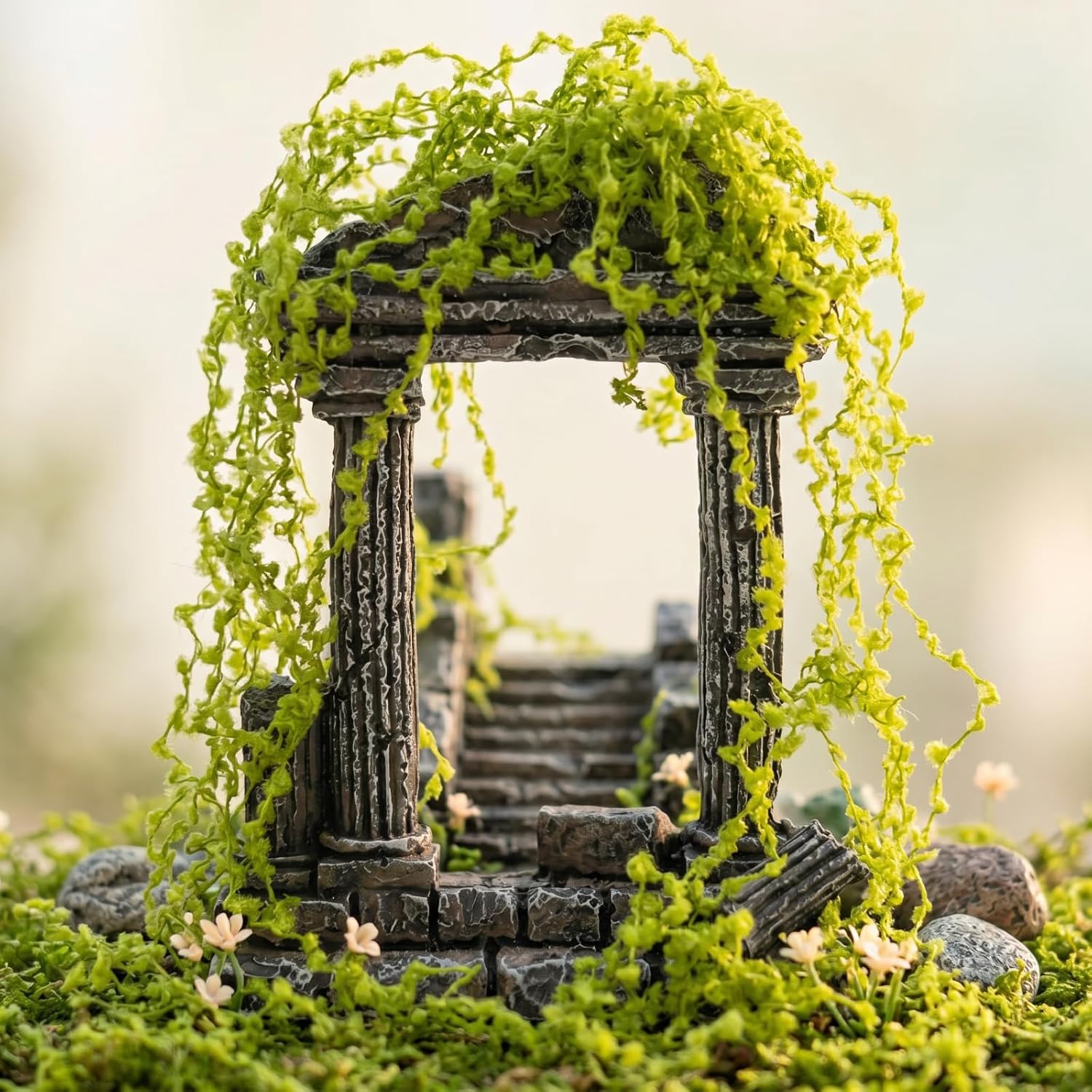 Realistic Miniature Simulation Vines, Mini Fake Plant Vines for DIY Model Train, Fairy Garden, Architectural Diorama Landscape Layout Supplies (Light Green)